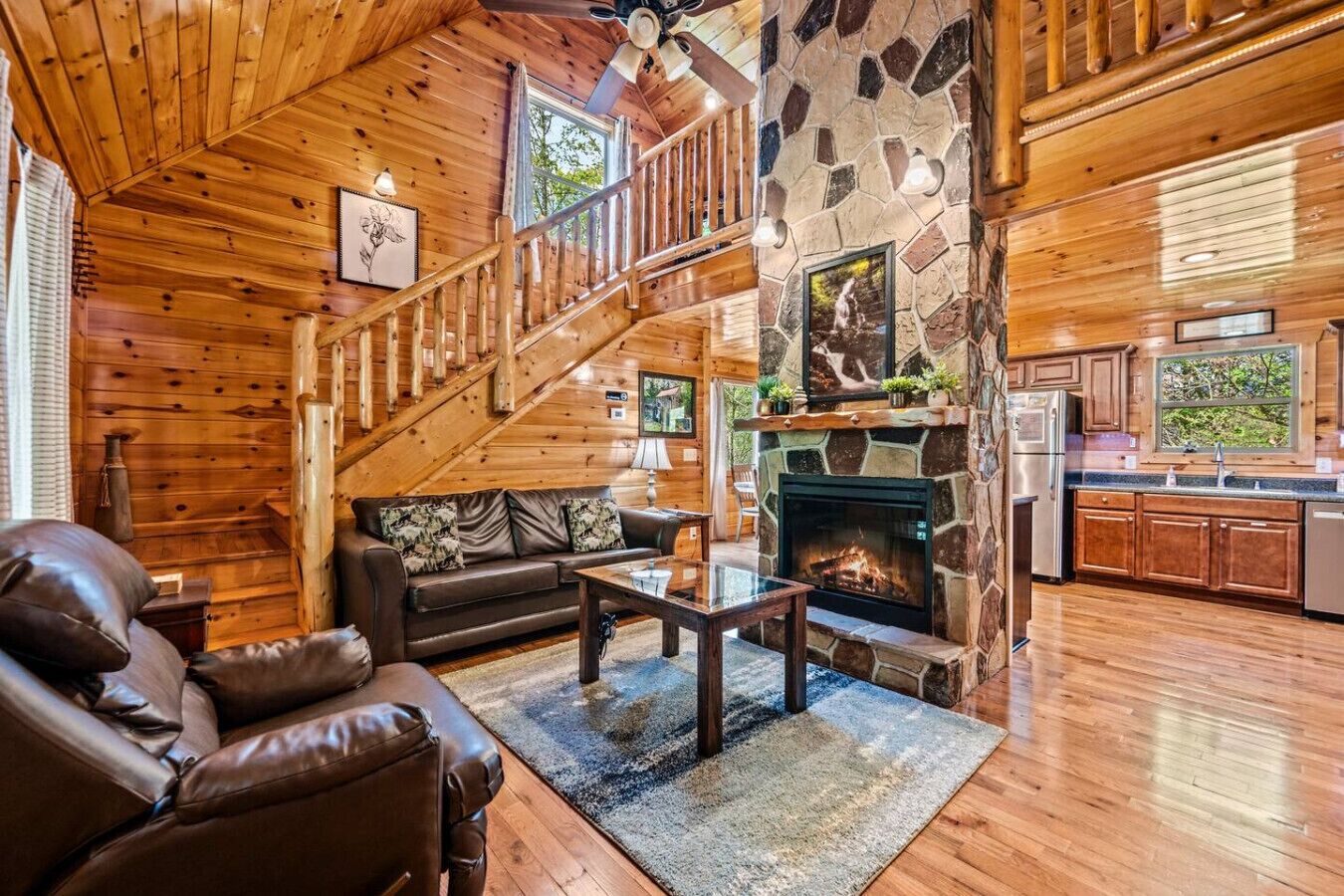 Smart TV, fireplace, video games, DVD player