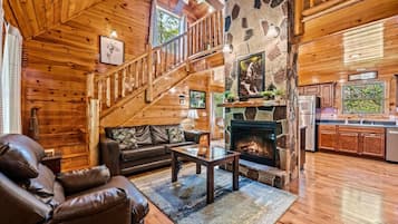 Smart TV, fireplace, video games, DVD player