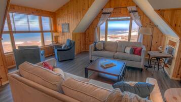 Télévision, cheminée, lecteur de DVD, table de tennis de table