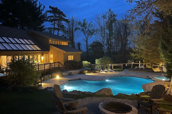 Piscine extérieure, piscine chauffée