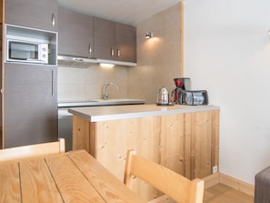 Fridge, microwave, dishwasher