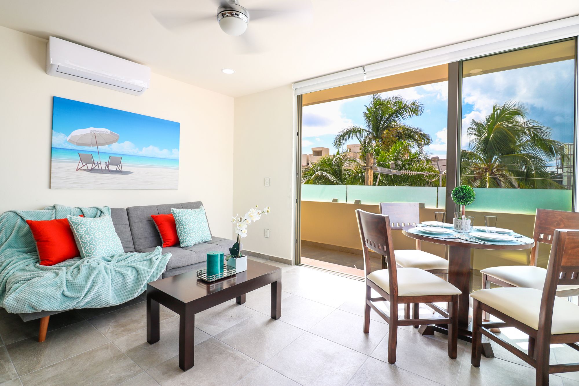 Apartment | Living area | 20-inch flat-screen TV with cable channels, TV