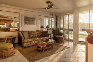 TV, DVD player, books, music library - Spectacular Floor-To-Ceiling Ocean View, Ground Floor For Direct Ocean Access!!! (Poipu)