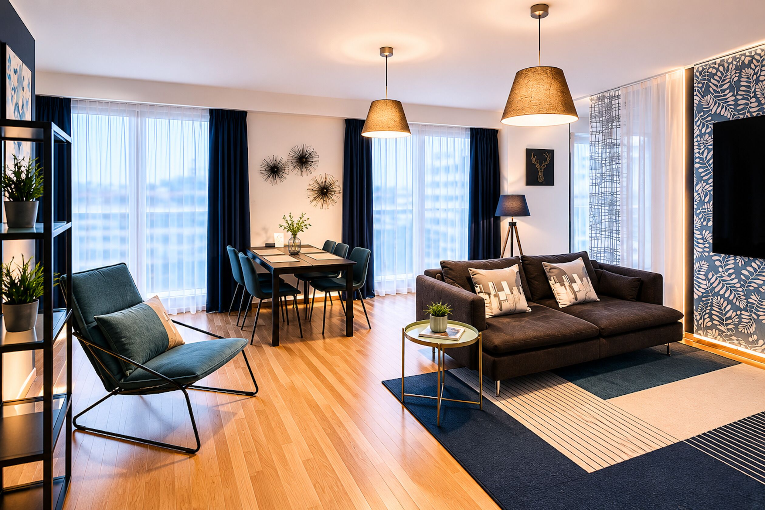 Luxe suite, 2 slaapkamers, keuken | Individueel gedecoreerd, individueel gemeubileerd, een laptopwerkplek