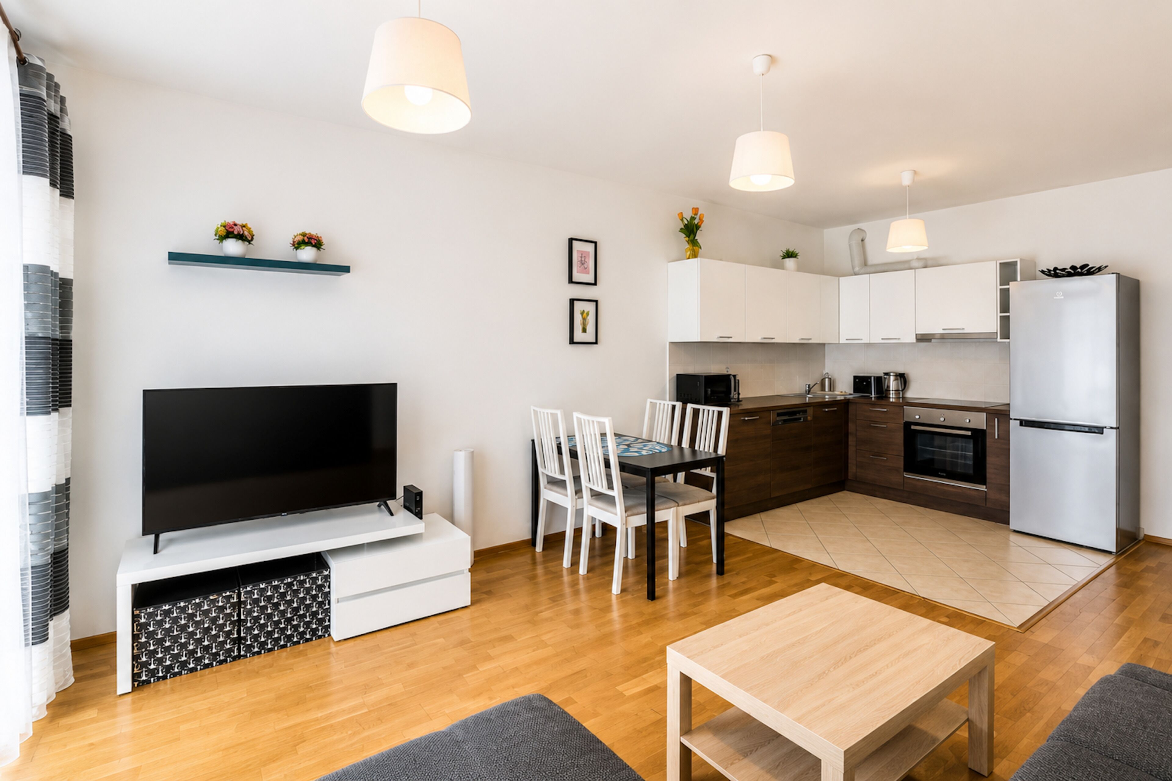 Departamento Confort, 1 habitación | Cocina privada | Refrigerador con congelador, horno, parrilla de estufa y lavavajillas 
