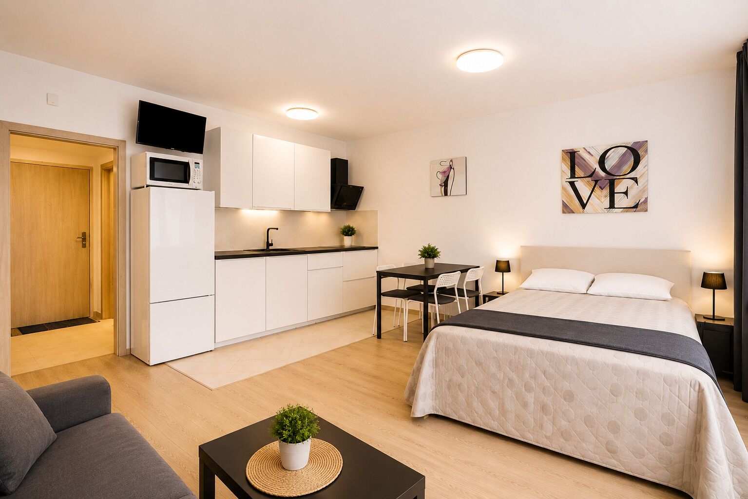 Standard-Apartment, barrierefrei, Gartenblick | Eigene Küche | Großer Kühlschrank, Ofen, Herdplatte, Geschirrspüler