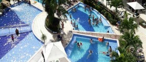 Indoor pool, 6 outdoor pools, open 8 AM to midnight, sun loungers