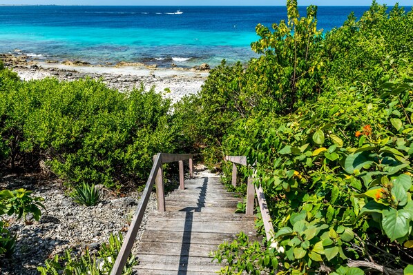 On the beach, beach towels