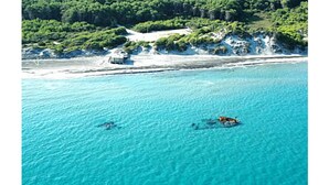 A coastal area with a sandy beach and a clear blue sea. - new apt with private garden, all comforts, WI-Fi & AC, in Salento's hearth (Diso)