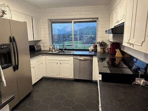 Fridge, microwave, oven, stovetop - 12 acre Ranch with Pickle Ball with lights, Pool, Jacuzzi views and Cows (Springville)