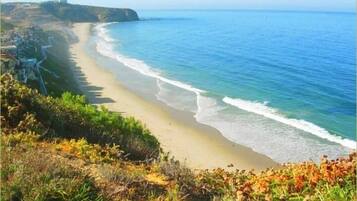 Beach nearby, sun loungers, beach towels