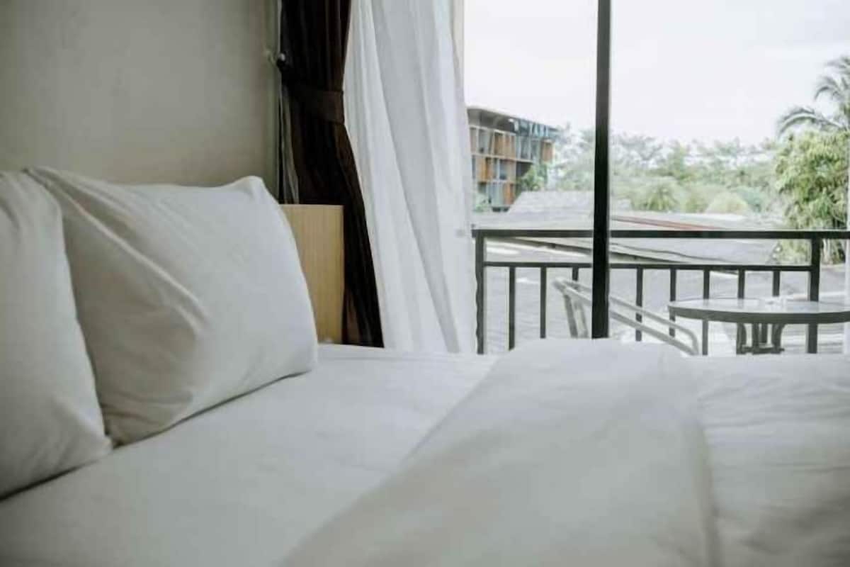 Desk, blackout drapes, soundproofing, iron/ironing board