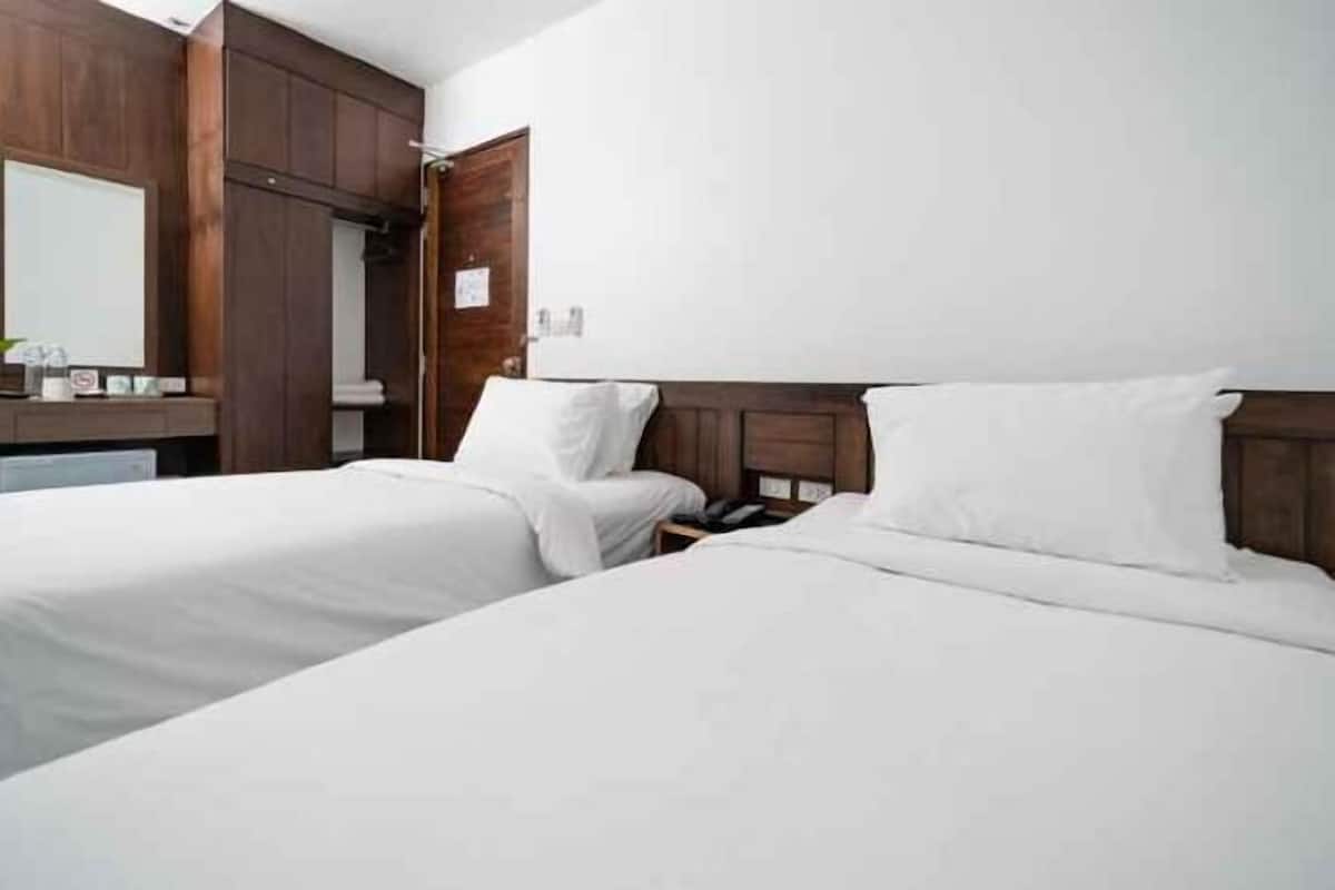 Desk, blackout drapes, soundproofing, iron/ironing board