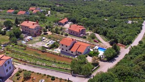 A coastal village with terraced vineyards, a swimming pool, and traditional red-roofed houses. - Wonderful private villa for 10 guests with private pool, WIFI, A/C, TV, terrace and pets allowed (Koromacno)