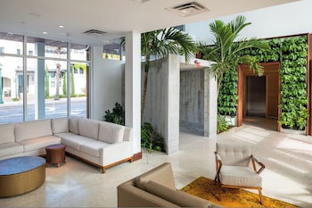 Hotel entrance and lobby at The Sarasota Modern, a Tribute Portfolio Hotel