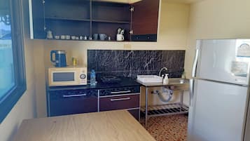 Studio | Private kitchen | Fridge, microwave, electric kettle
