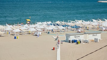 Private beach nearby, 5 beach bars