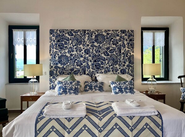 Executive-sviitti, merinäköala | 2 makuuhuonetta, egyptinpuuvillaiset lakanat, ylelliset vuodevaatteet