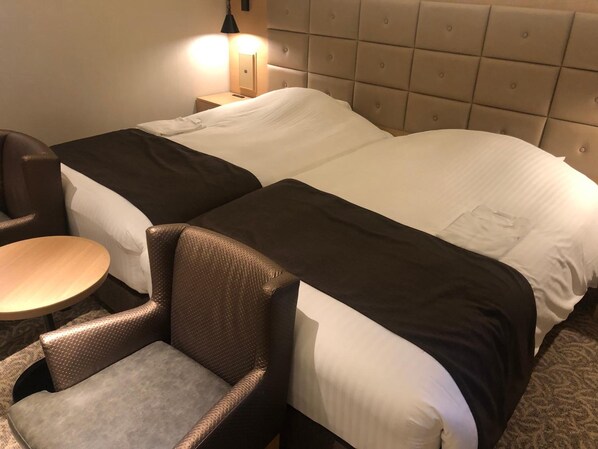 Desk, blackout curtains, soundproofing, iron/ironing board