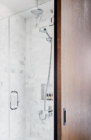 Shower, free toiletries, hair dryer, slippers