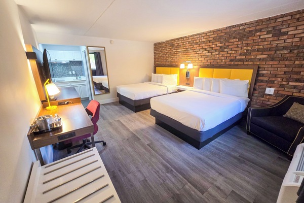 Suite, Two Queen Beds | Premium bedding, down comforters, blackout drapes, WiFi (free)