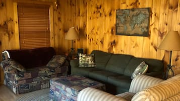 Smart TV, DVD player, books, music library