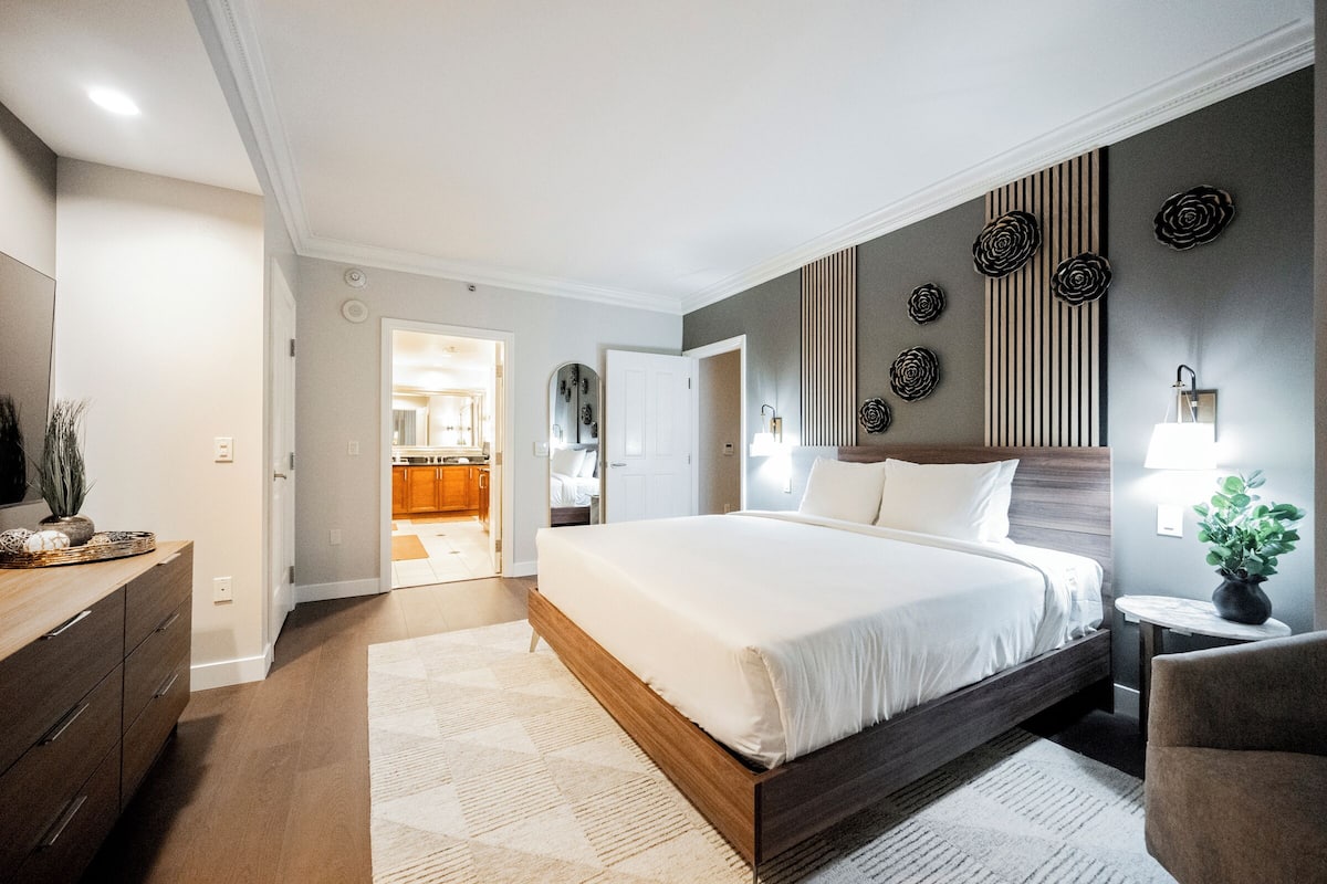 Departamento empresarial | 1 habitación, ropa de cama de alta calidad y edredón