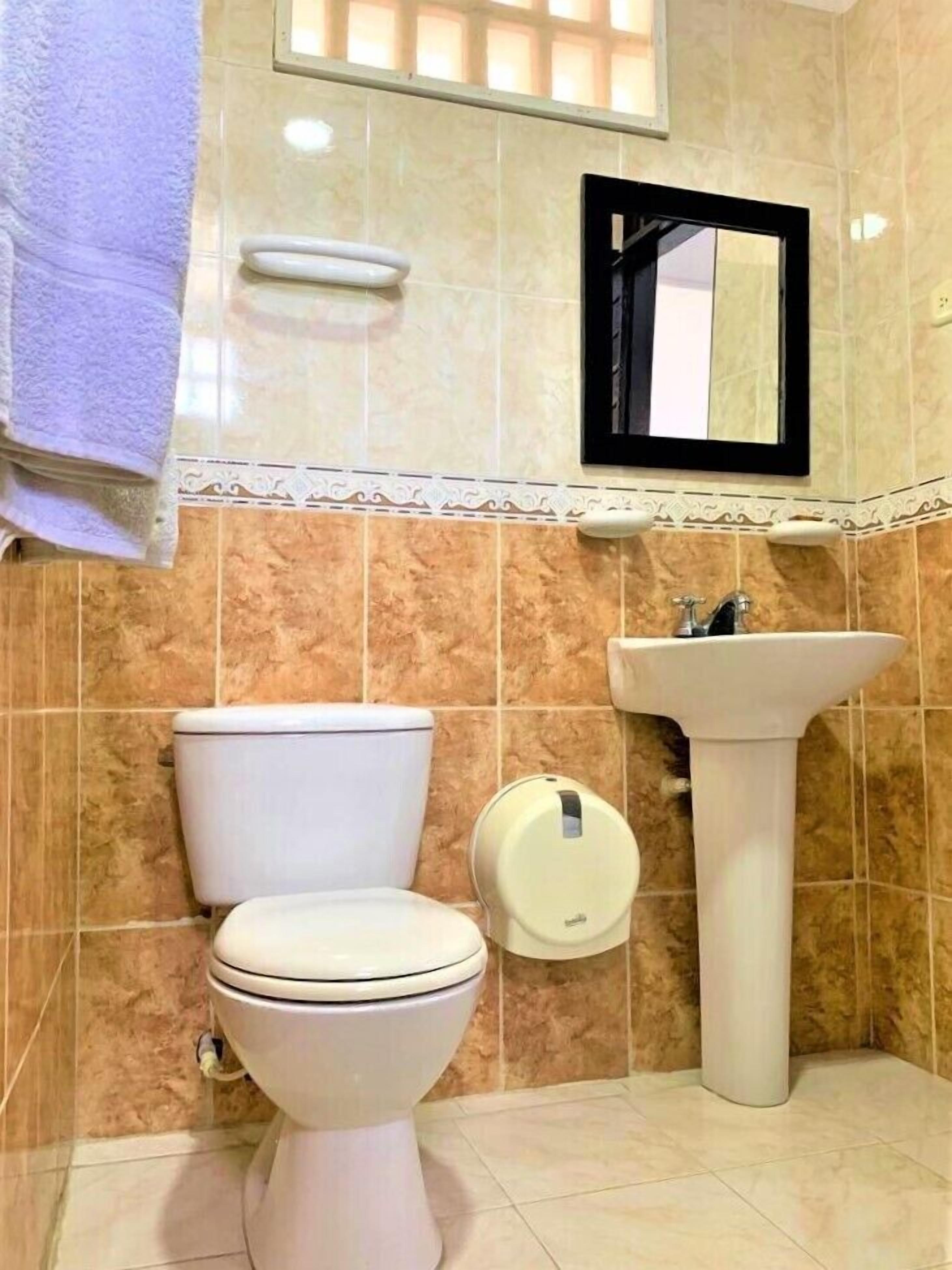 basic triple room, non smoking | bathroom | shower, towels