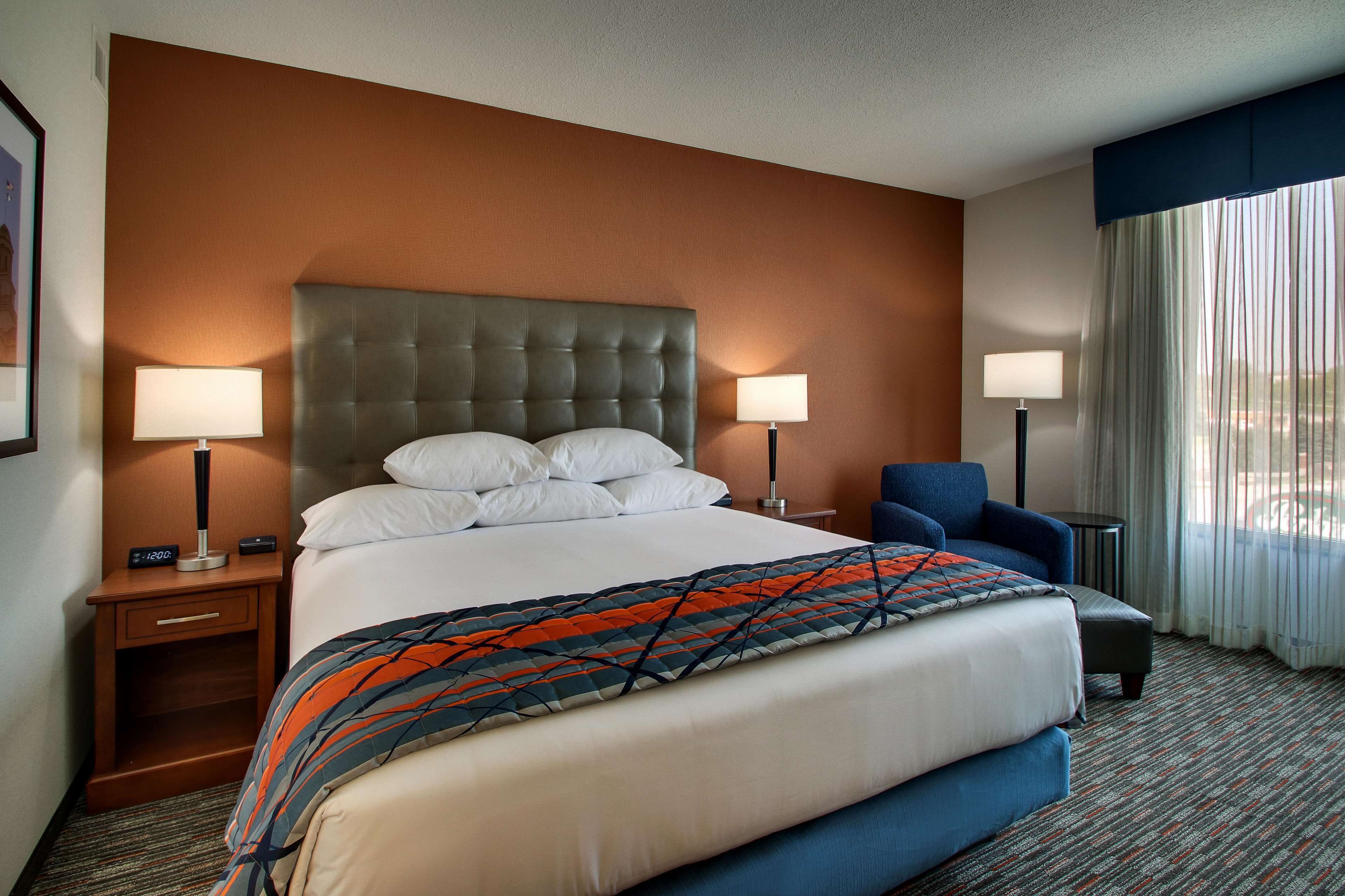 1 bedroom, desk, blackout curtains, iron/ironing board