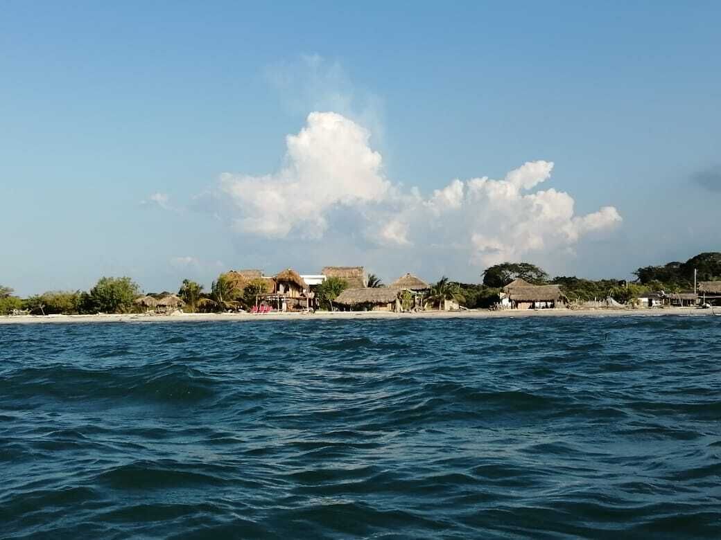 On the beach, white sand