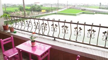 Basic Quadruple Room, 2 Double Beds, Non Smoking | Balcony