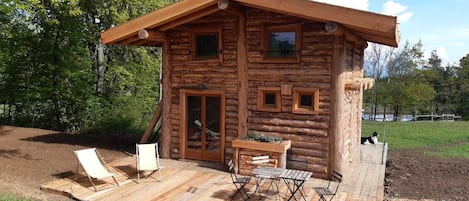 Cabaña exclusiva, baño en la habitación, vista a la montaña (cabane en rondin) | Jardín