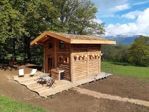 Cabin Exclusive, có phòng tắm riêng, quang cảnh núi (cabane en rondin) | Vườn