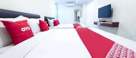 Desk, free WiFi, bed sheets