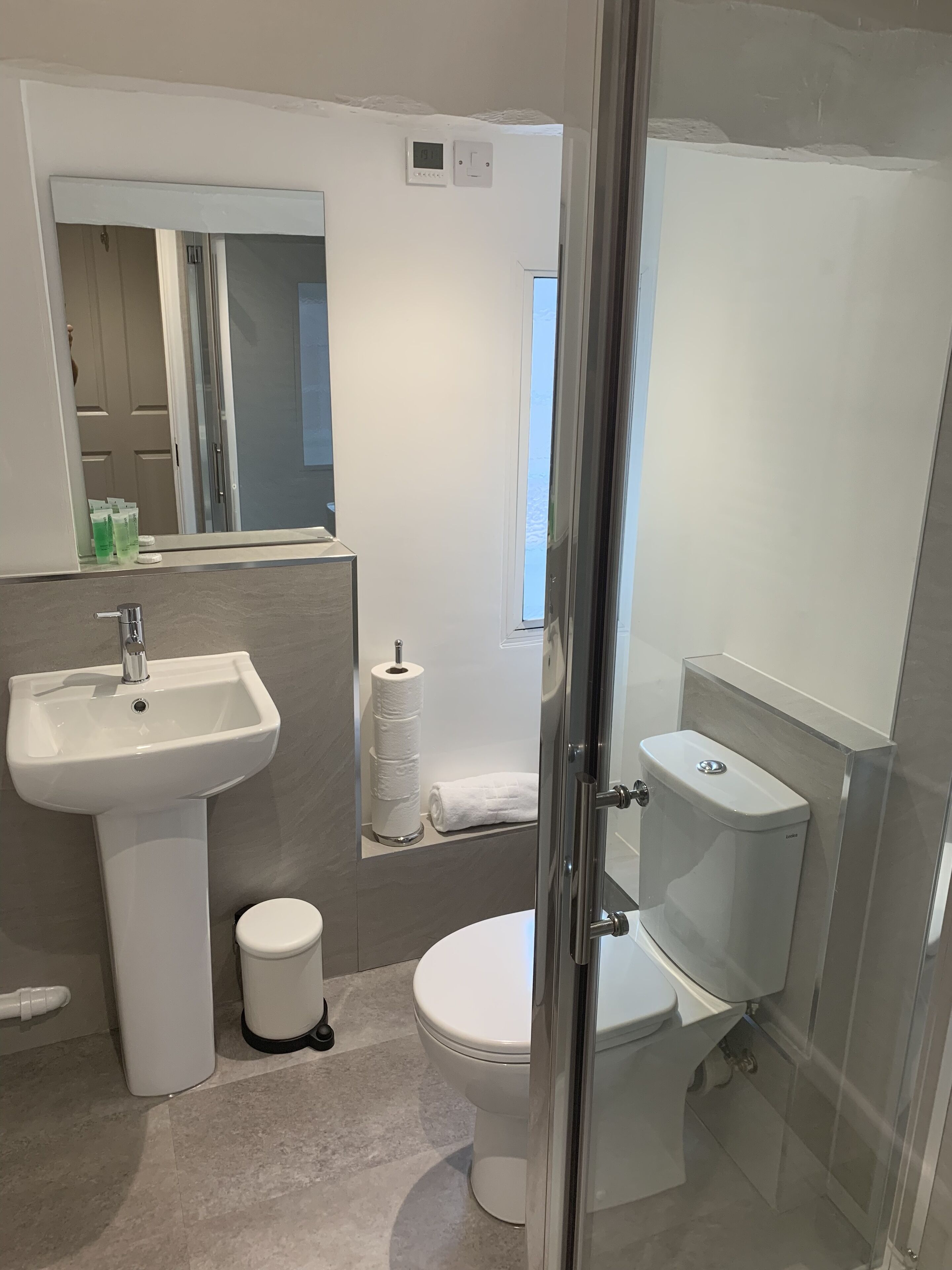 free toiletries, hair dryer, towels, soap