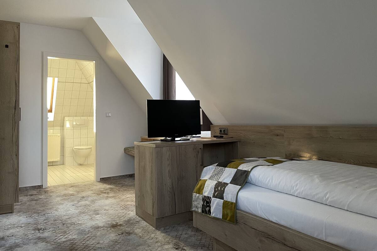 comfort double room | desk, blackout curtains, soundproofing, iron/ironing board