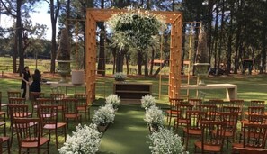 Outdoor wedding area