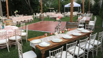 Outdoor banquet area
