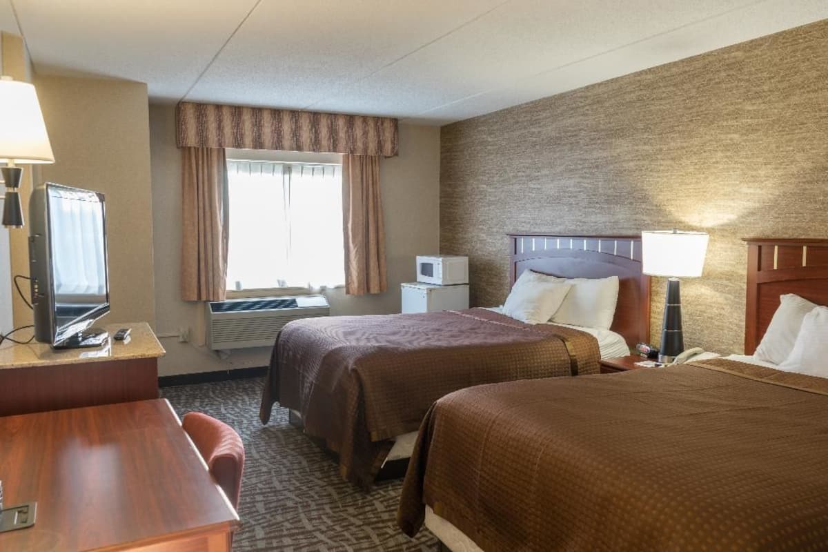 Basic Double or Twin Room, 2 Queen Beds, Non Smoking | Minibar, desk, blackout drapes, iron/ironing board