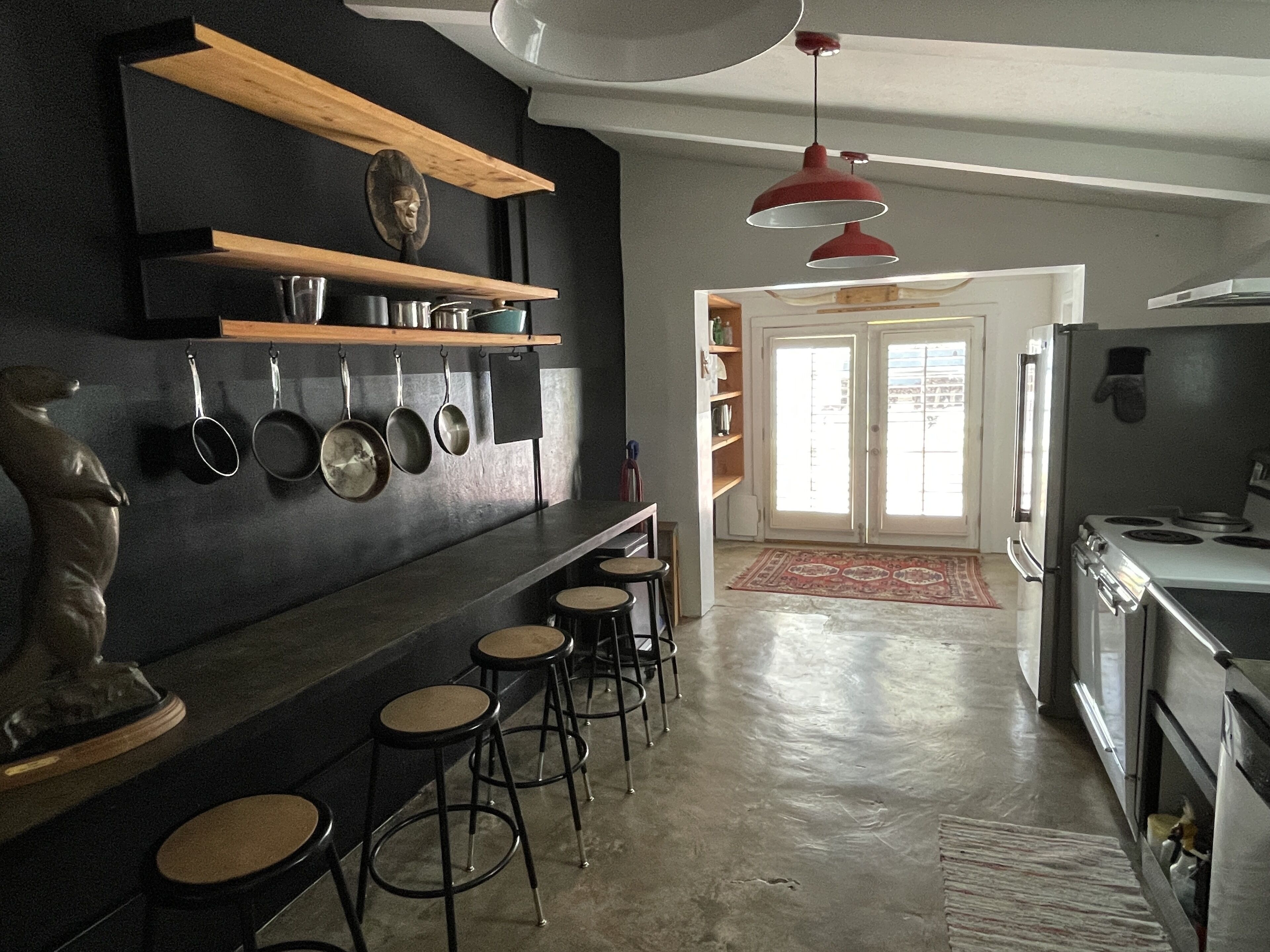 Deluxe Two-Queen Suite - Pets OK | Private kitchen | Fridge, microwave, oven, stovetop