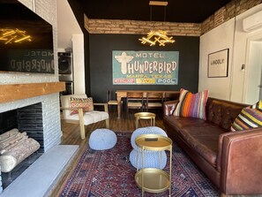 Deluxe Two-Queen Suite - Pets OK | Living area | Smart TV - The Lincoln Marfa (Marfa)