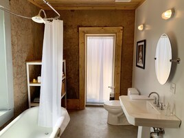 Two Queen Casita - No Pets | Bathroom | Hair dryer, towels, soap, shampoo