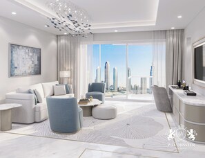 One bedroom Westminster Collections | Living area | 45-inch flat-screen TV with satellite channels, TV - Westminster Dubai Mall (Dubai)