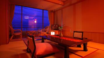 Japanese-Style Quadruple Room, Sea View | In-room safe, blackout curtains, free WiFi, bed sheets