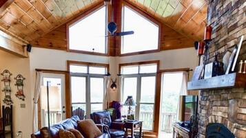 Smart TV, fireplace, DVD player, toys