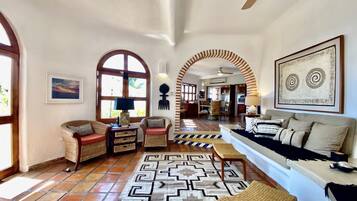 Smart TV, DVD player, books, stereo