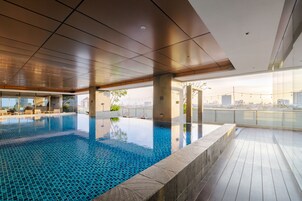 Indoor pool, open 6 AM to 9 PM, sun loungers
