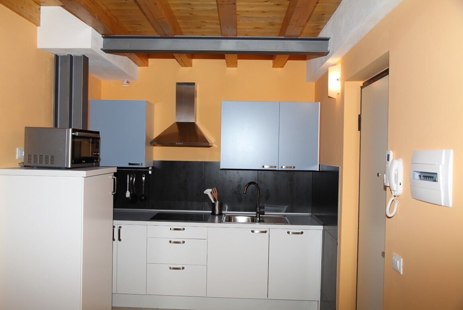 Réfrigérateur, micro-ondes, plaque de cuisson, lave-vaisselle