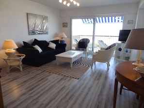 TV, bøker og stereoanlegg