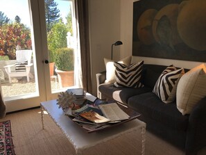 Smart TV, fireplace, DVD player, video library